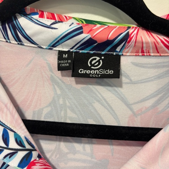 Greenside Golf Polo Aloha Performance Shirt Floral Athletic Vacation Tropical - Picture 2 of 8